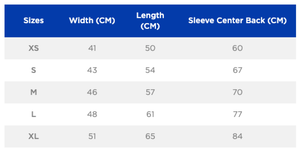 Size Chart for Gildan Youth Crewneck Sweatshirt