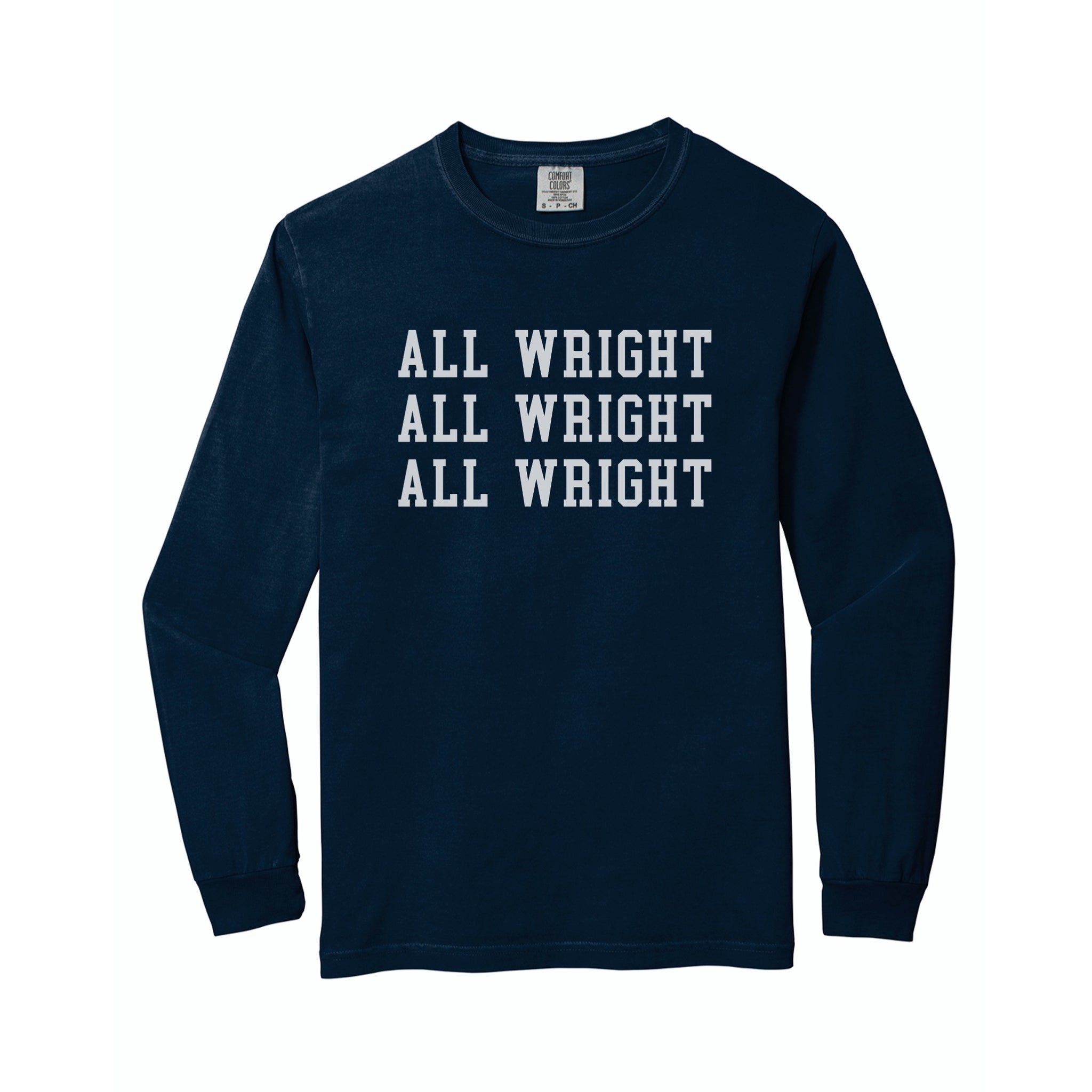 "All Wright" long sleeve shirt in True Navy