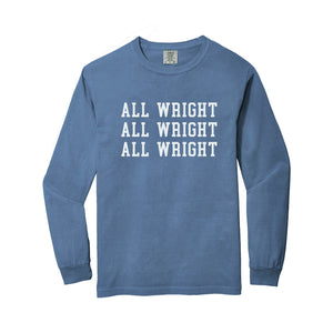 Villanova Basketball "All Wright" long sleeve shirt in Blue Jean